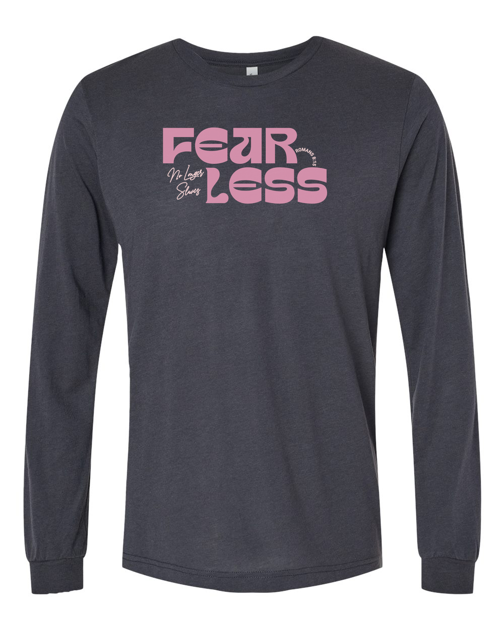 Fearless "No Longer Slaves" Long Sleeve T-Shirt Solid Dark Grey (BC3513F)