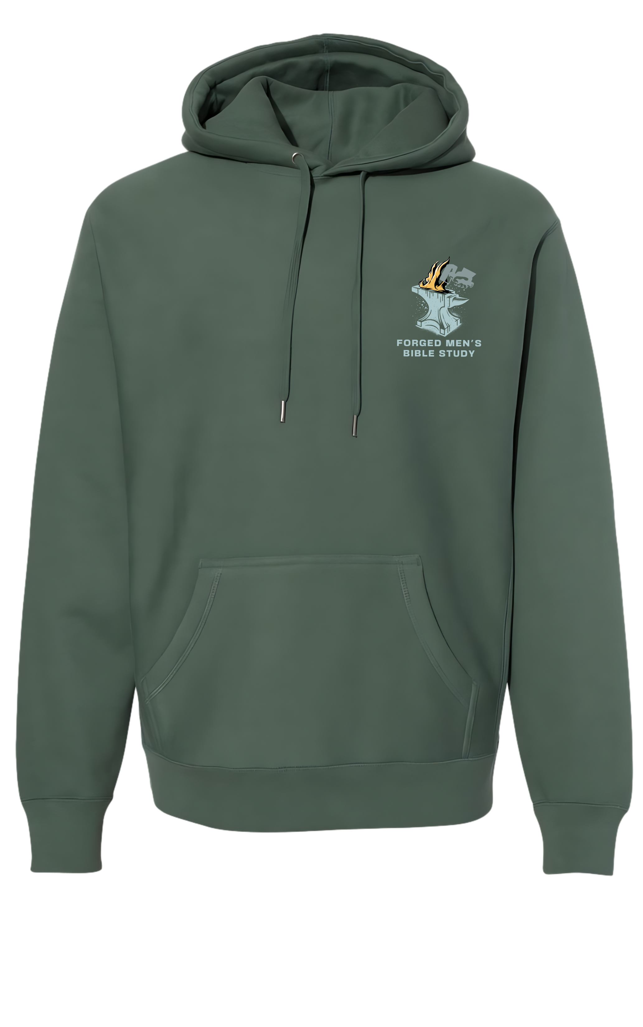 Forged Iron Sharpens Iron (Vertical) Heavyweight Hoodie, back print