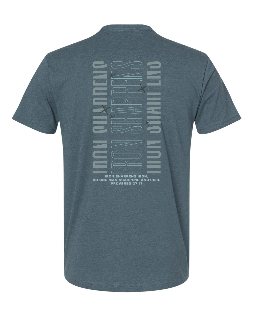 Forged Iron Sharpens Iron (Vertical) T-Shirt Heather Slate Blue 
(NL6210B)
Forged Men's Bible Study Pocket