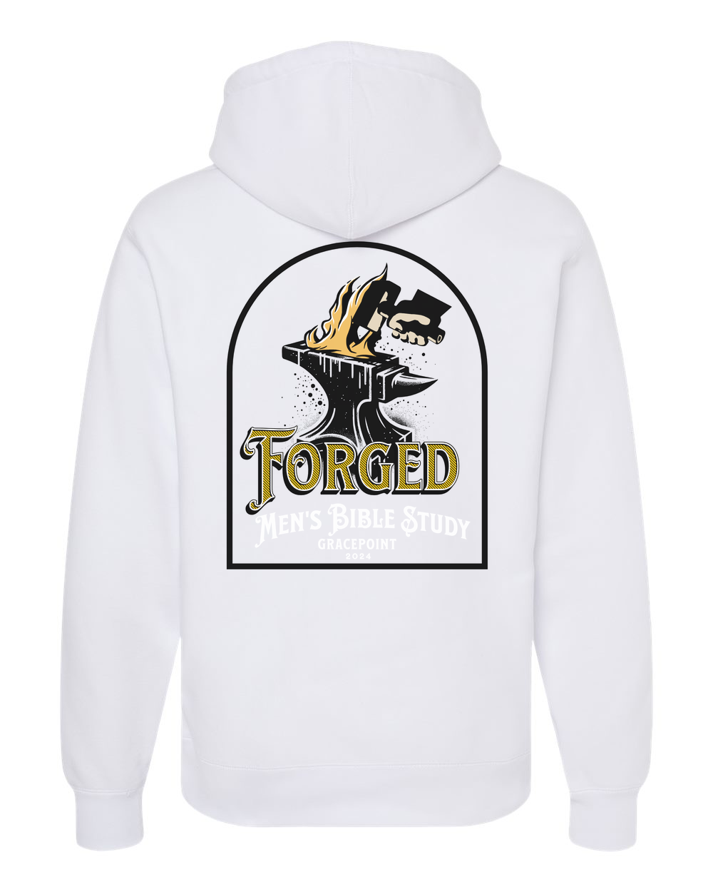 Forged Logo (Black) Hoodie White (IND5000PB)