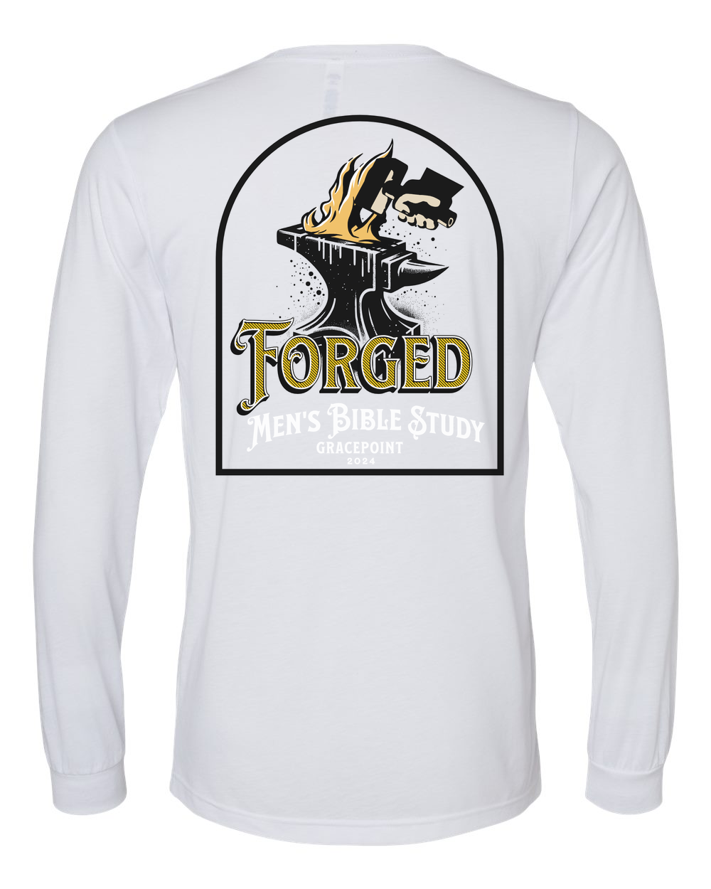 Forged Logo (Black) Long Sleeve T-Shirt Solid White (BC3513B)
Forged Pocket (Black Lettering) 