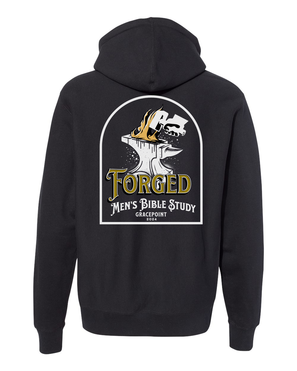 Forged Logo (White) Hoodie Black (IND5000PB)