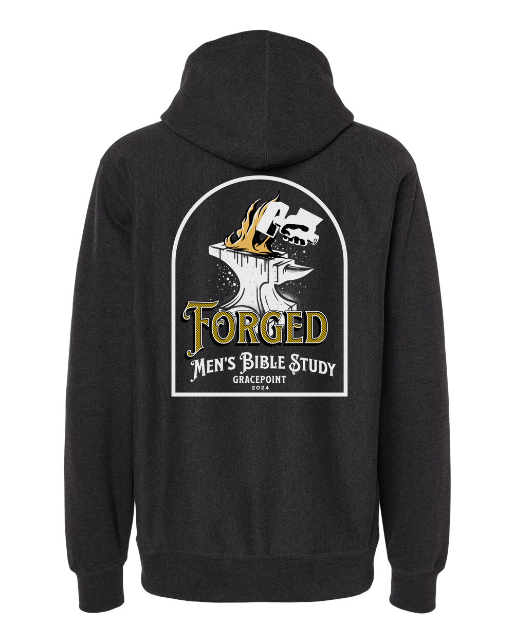 Forged Logo (White) Hoodie Charcoal Heather (IND5000PB)