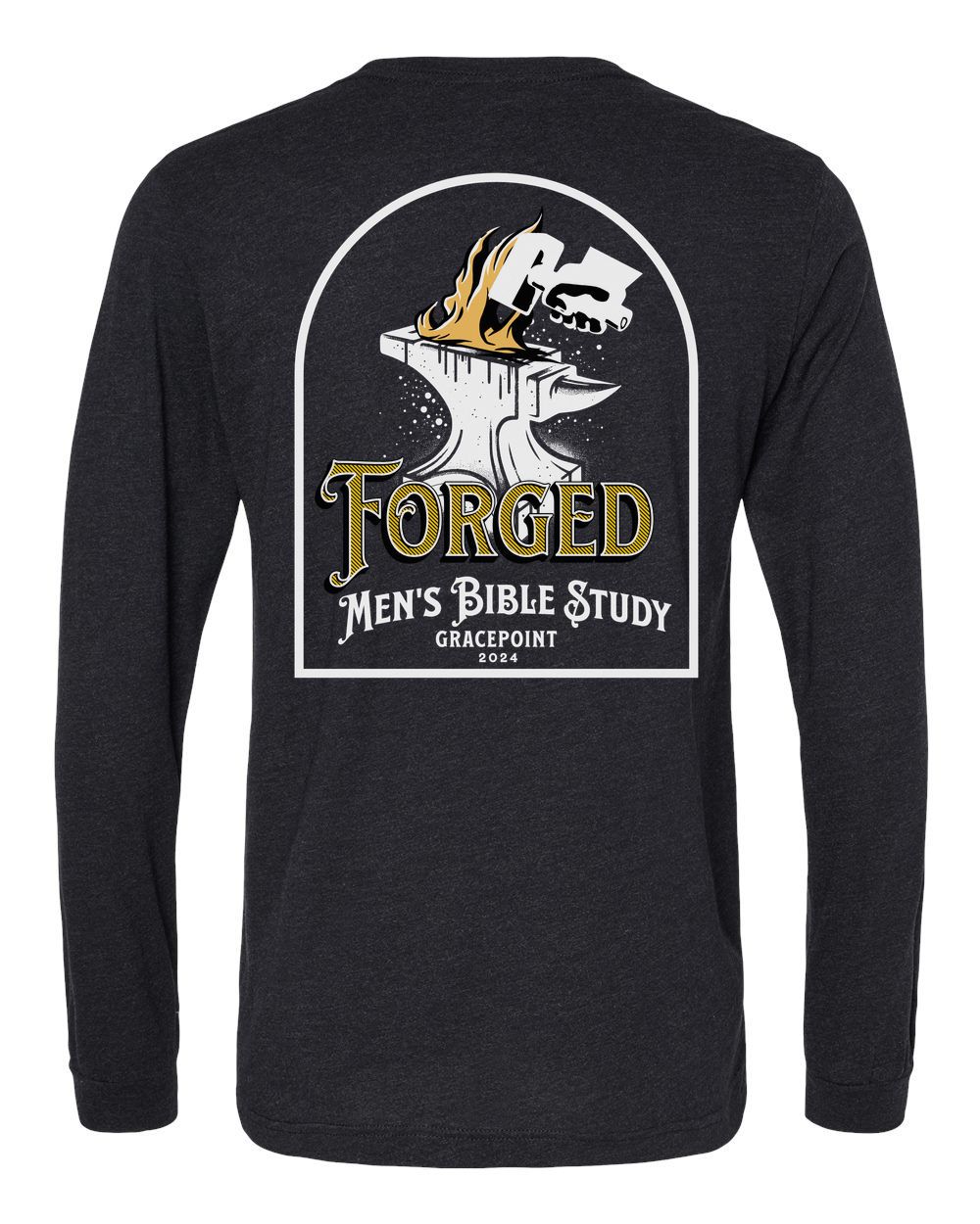Forged Logo (White) Long Sleeve T-Shirt Black Heather (BC3513B)
Forged Pocket (White Lettering)