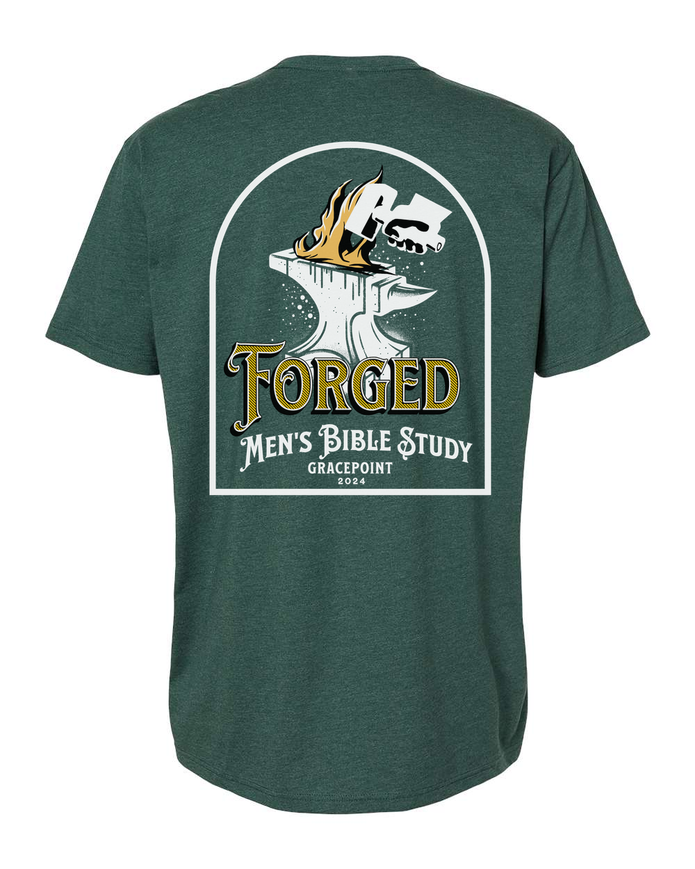 Forged Logo (White) T-Shirt Heather Forest Green (NL6210B)
Forged Pocket (White Lettering)