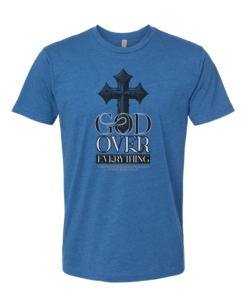 God Over Everything Men's T-Shirt Heather Cool Blue (NL6210)