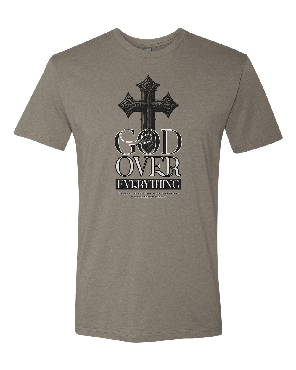 God Over Everything Men's T-Shirt Warm Grey (NL6210)