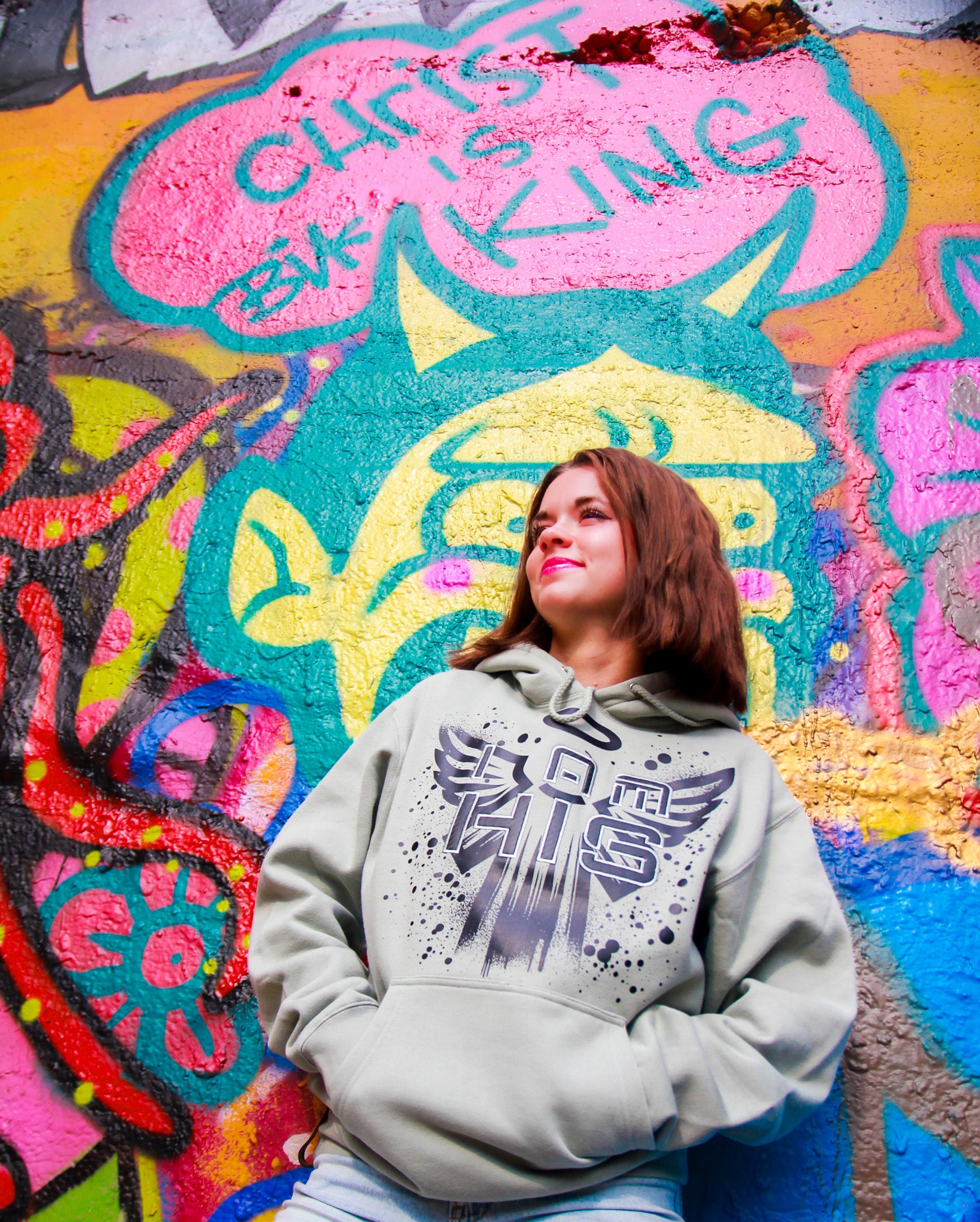 I am HIS Hoodie - Embroidered - Sage Green (TriSeven)