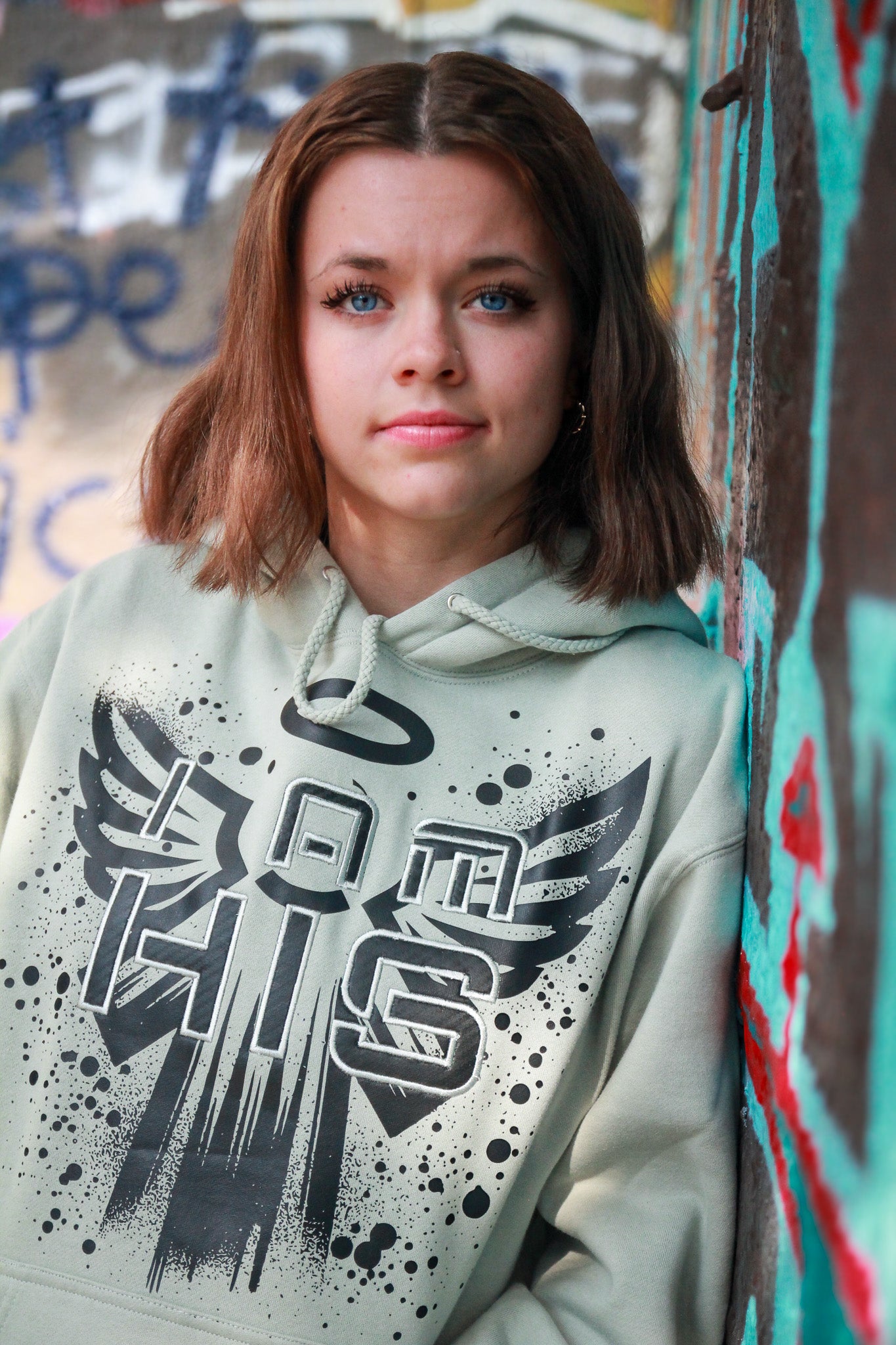 I am HIS Hoodie - Embroidered - Sage Green (TriSeven)