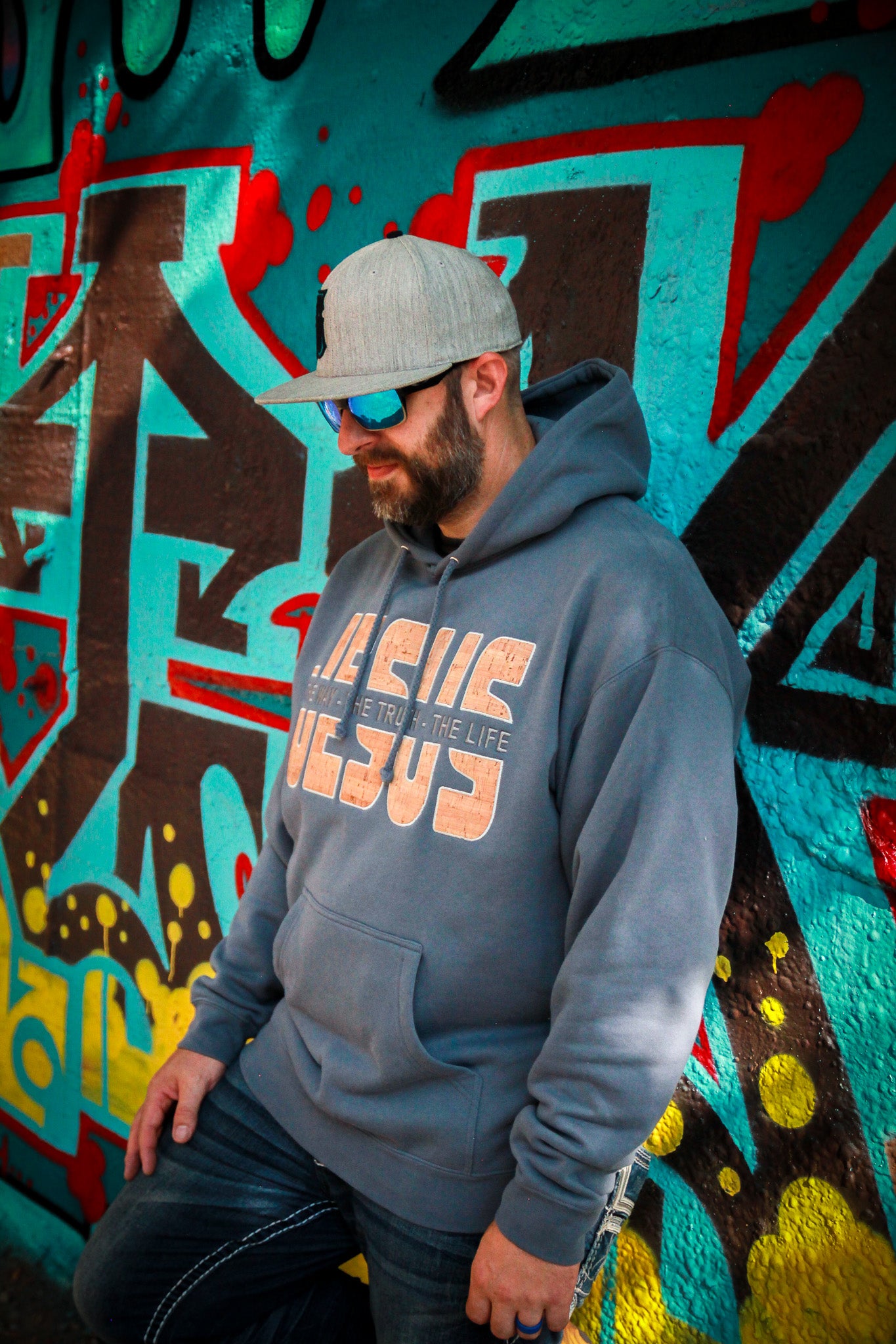 The Way The Truth The Life - Jesus - Hoodie Embroidered with Cork details (TriSeven)