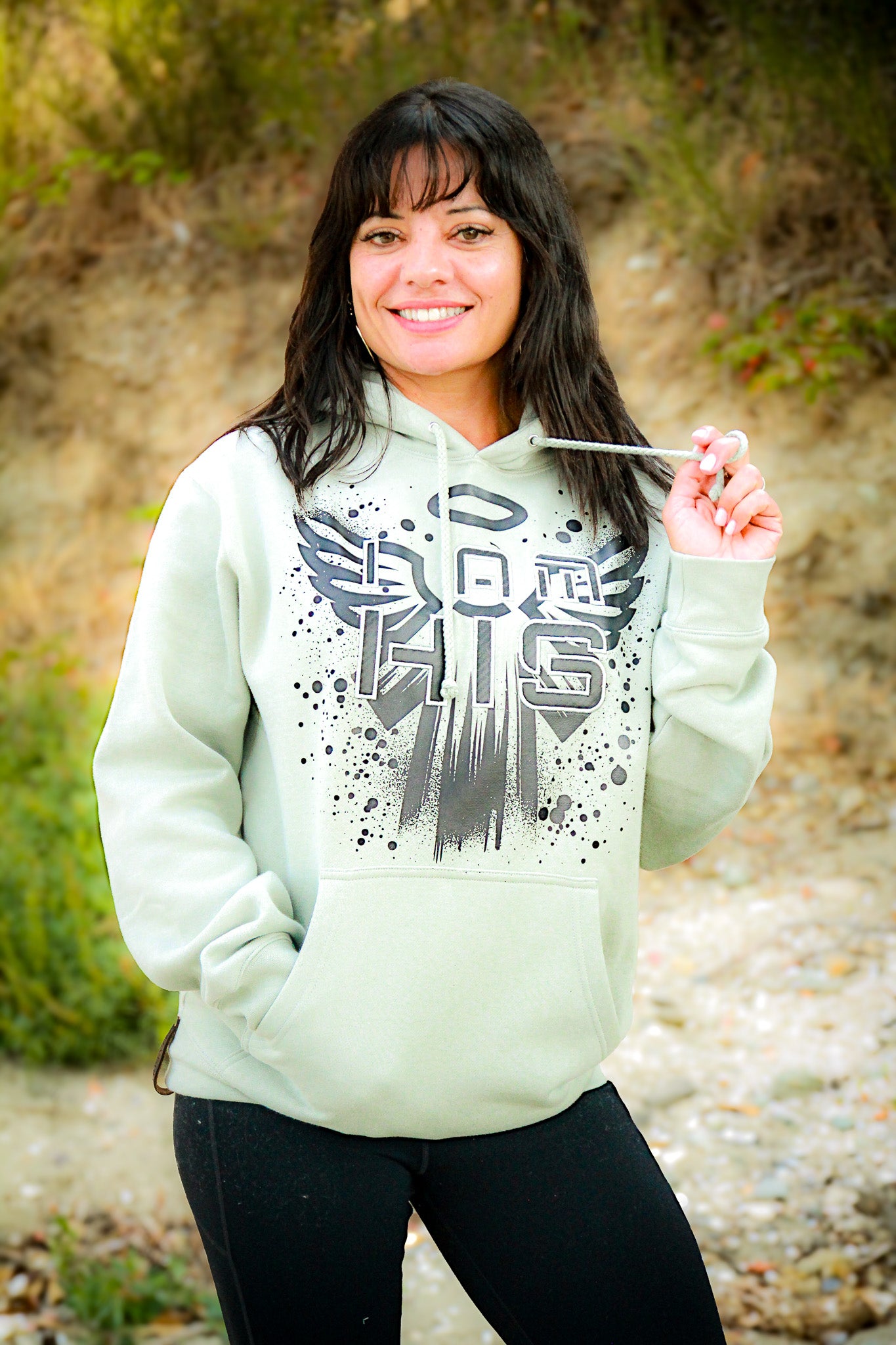 I am HIS Hoodie - Embroidered - Sage Green (TriSeven)