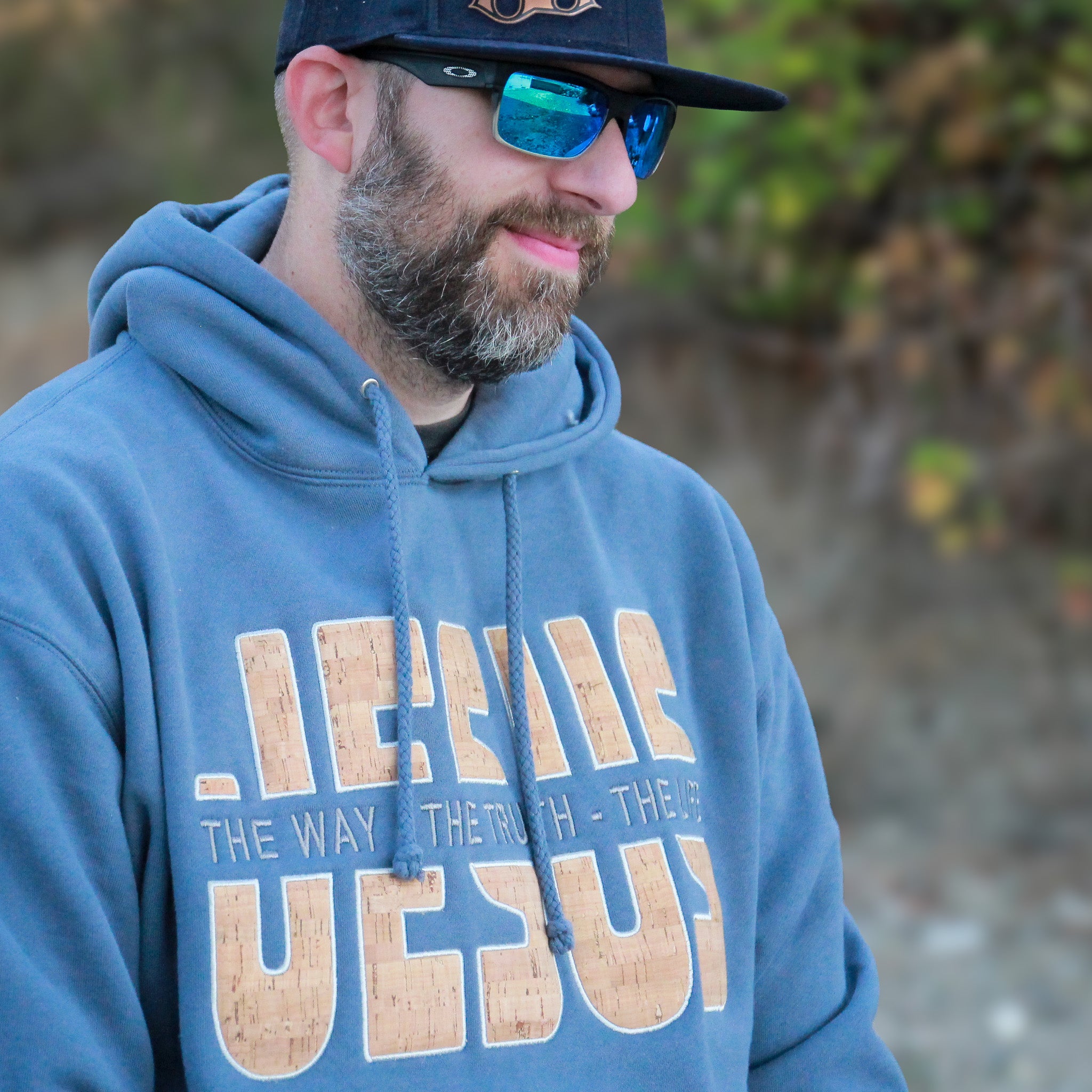 The Way The Truth The Life - Jesus - Hoodie Embroidered with Cork details (TriSeven)