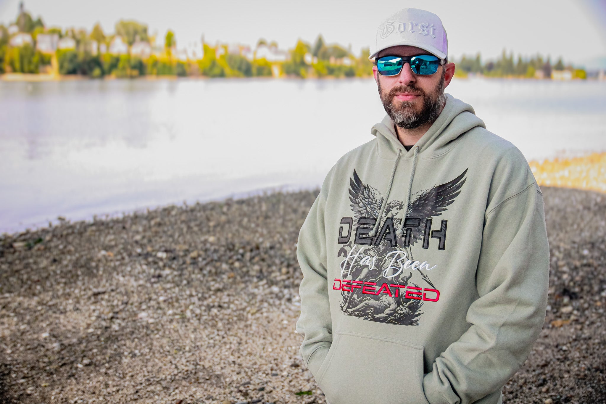 Death Has Been Defeated Hoodie - Dusty Sage Green (TriSeven)