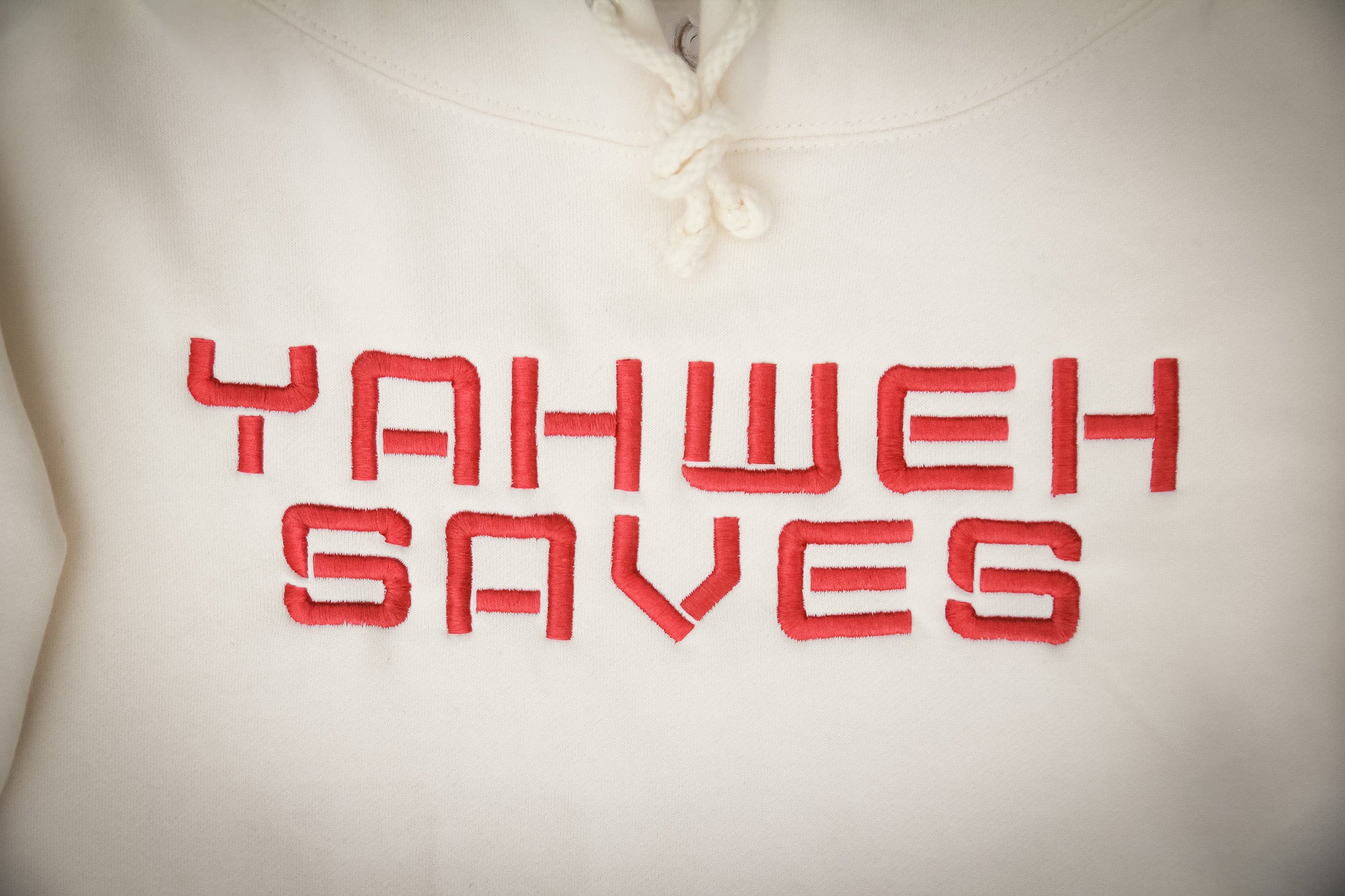 Yahweh Saves Hoodie - Bone (Vanilla) (TriSeven)