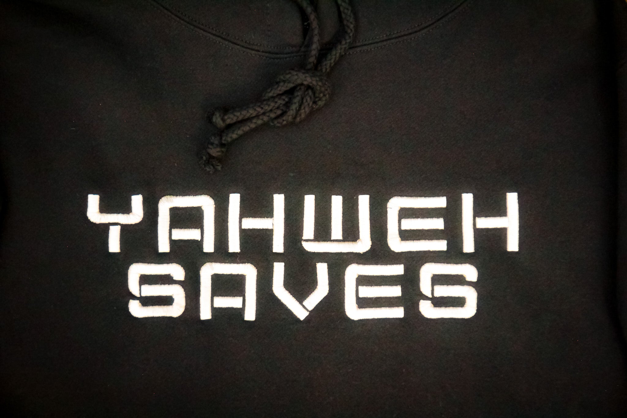 Yahweh Saves Hoodie - Black and Cork (TriSeven)