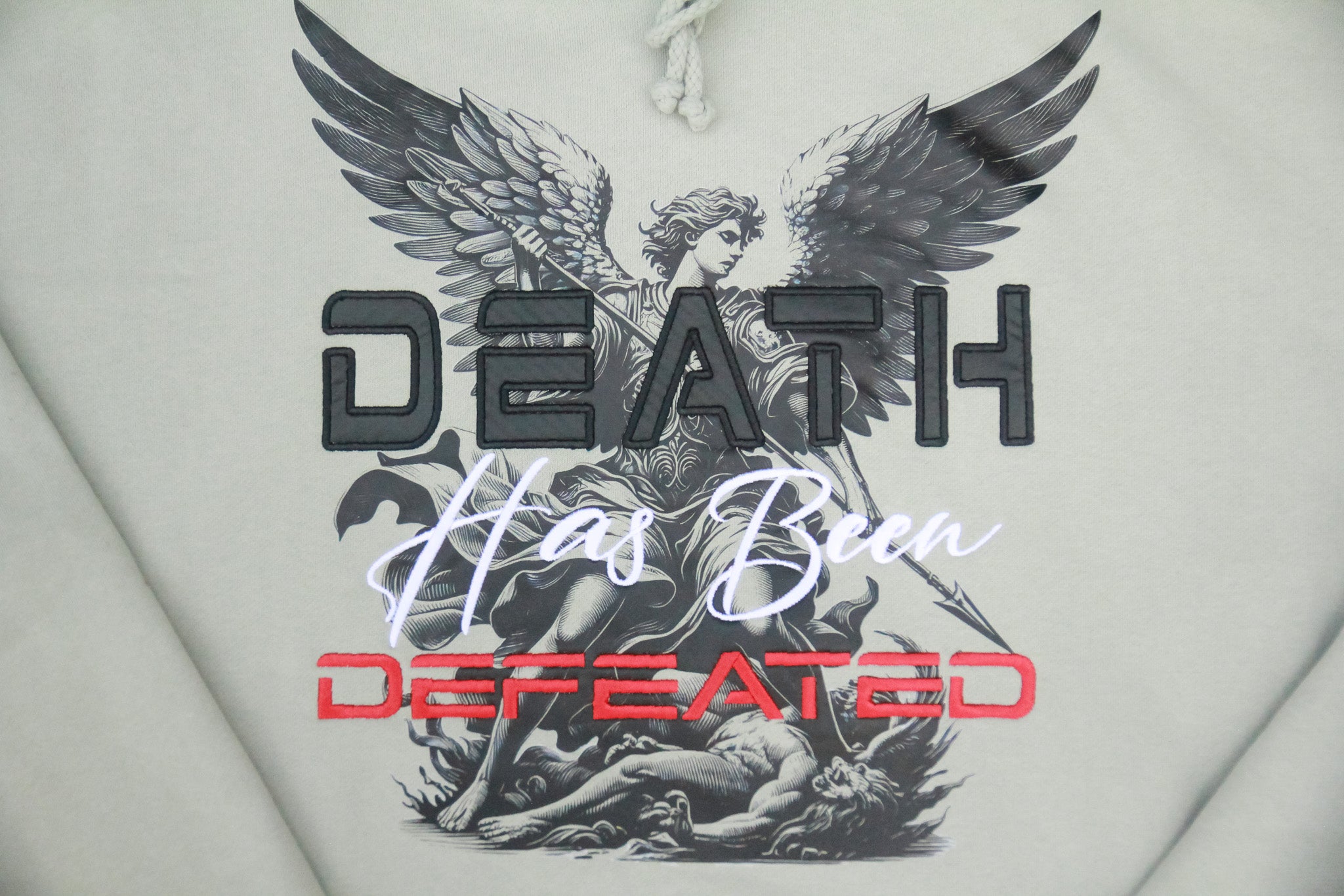 Death Has Been Defeated Hoodie - Dusty Sage Green (TriSeven)