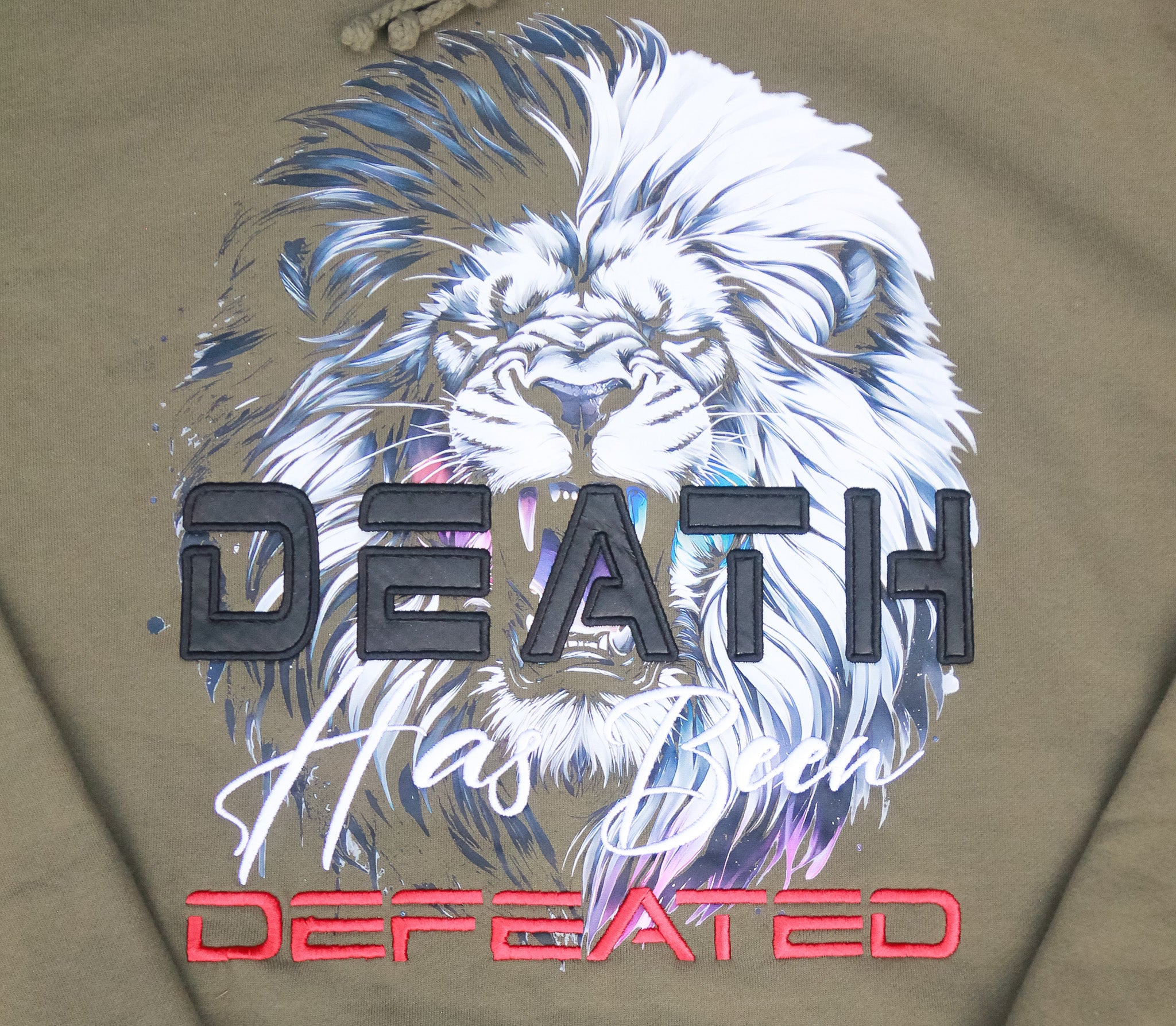 Death Has Been Defeated Hoodie - Olive (TriSeven)