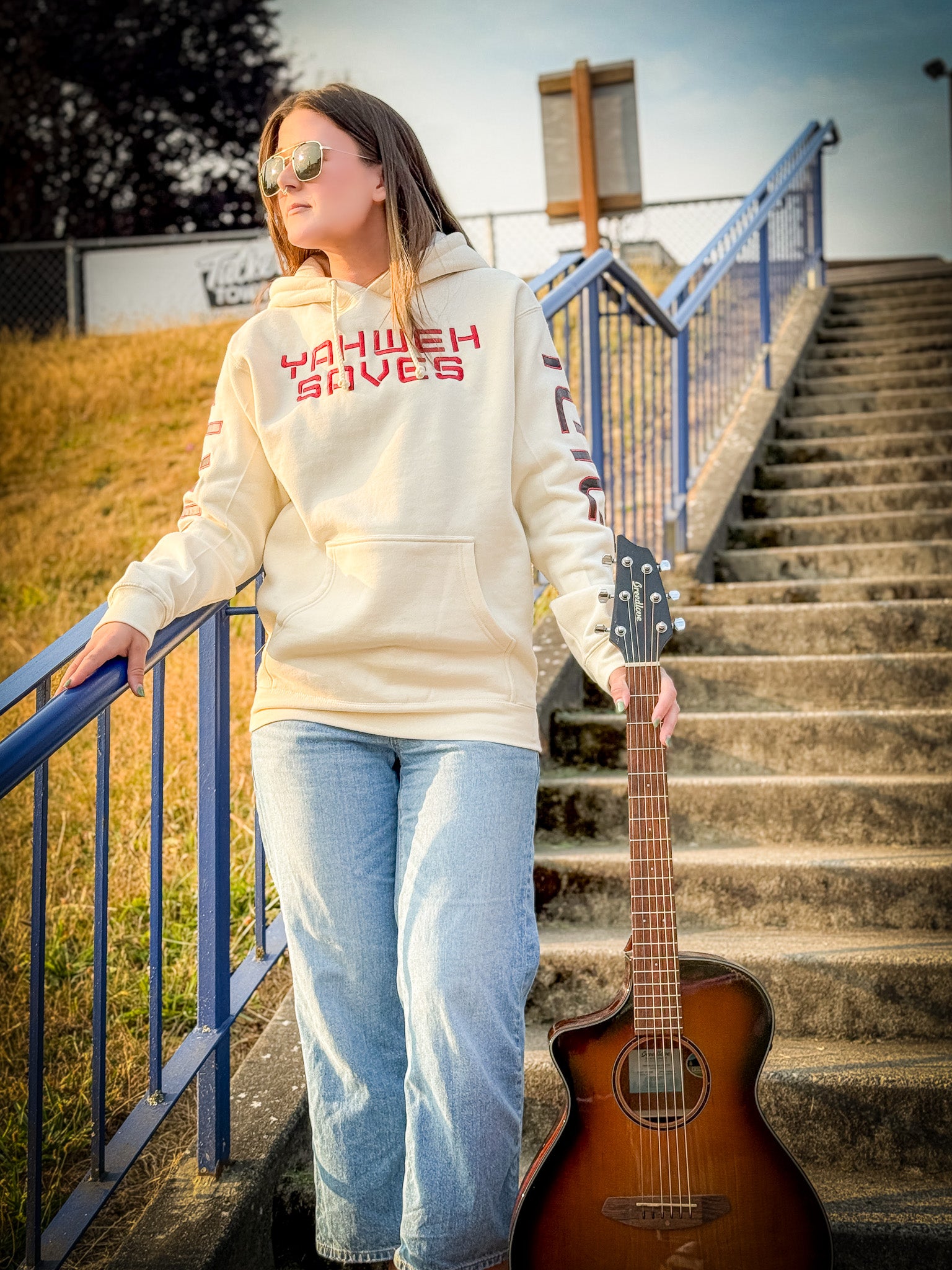 Yahweh Saves Hoodie - Bone (Vanilla) (TriSeven)