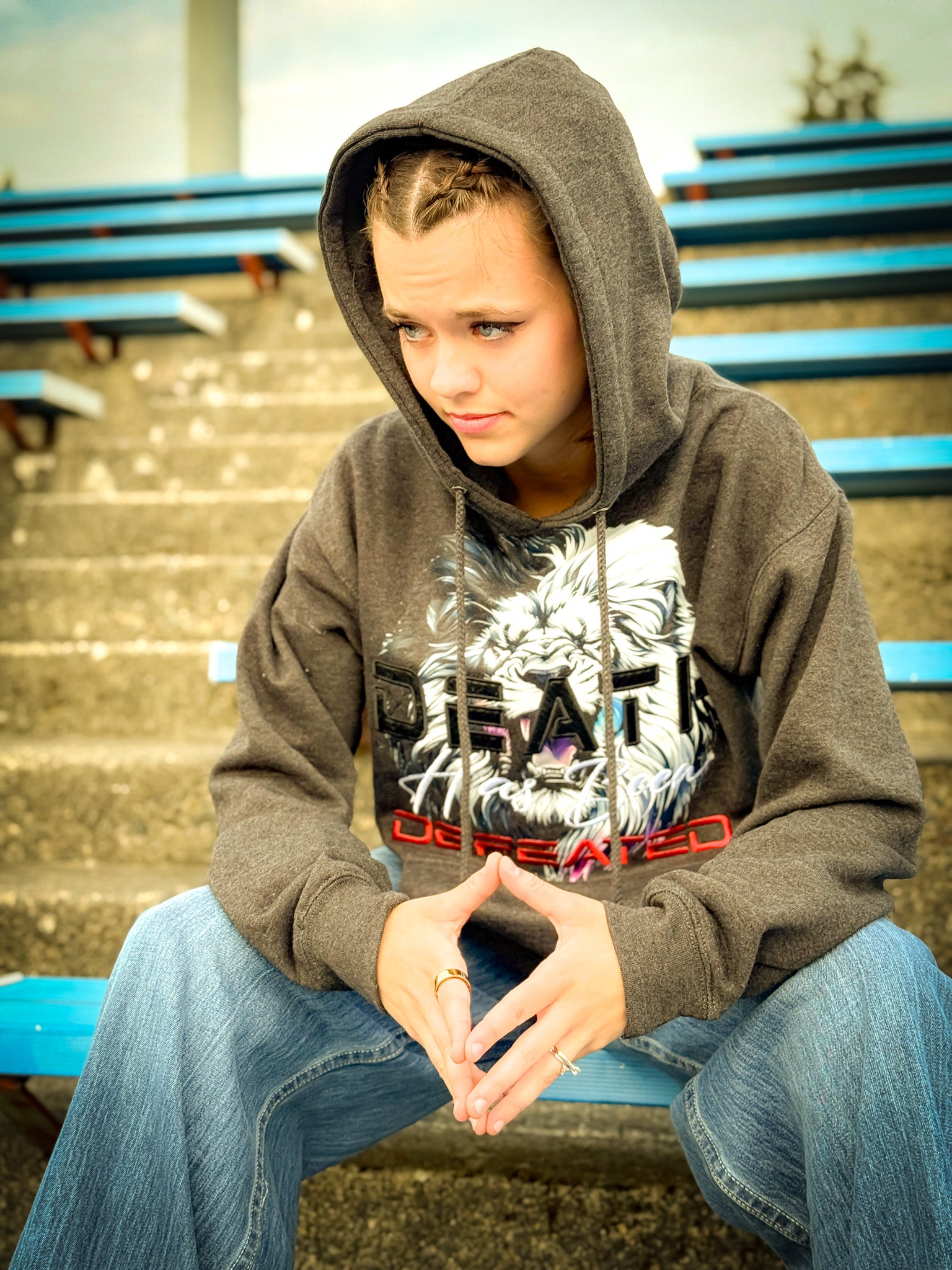 Death Has Been Defeated Hoodie -Charcoal Heather (TriSeven)