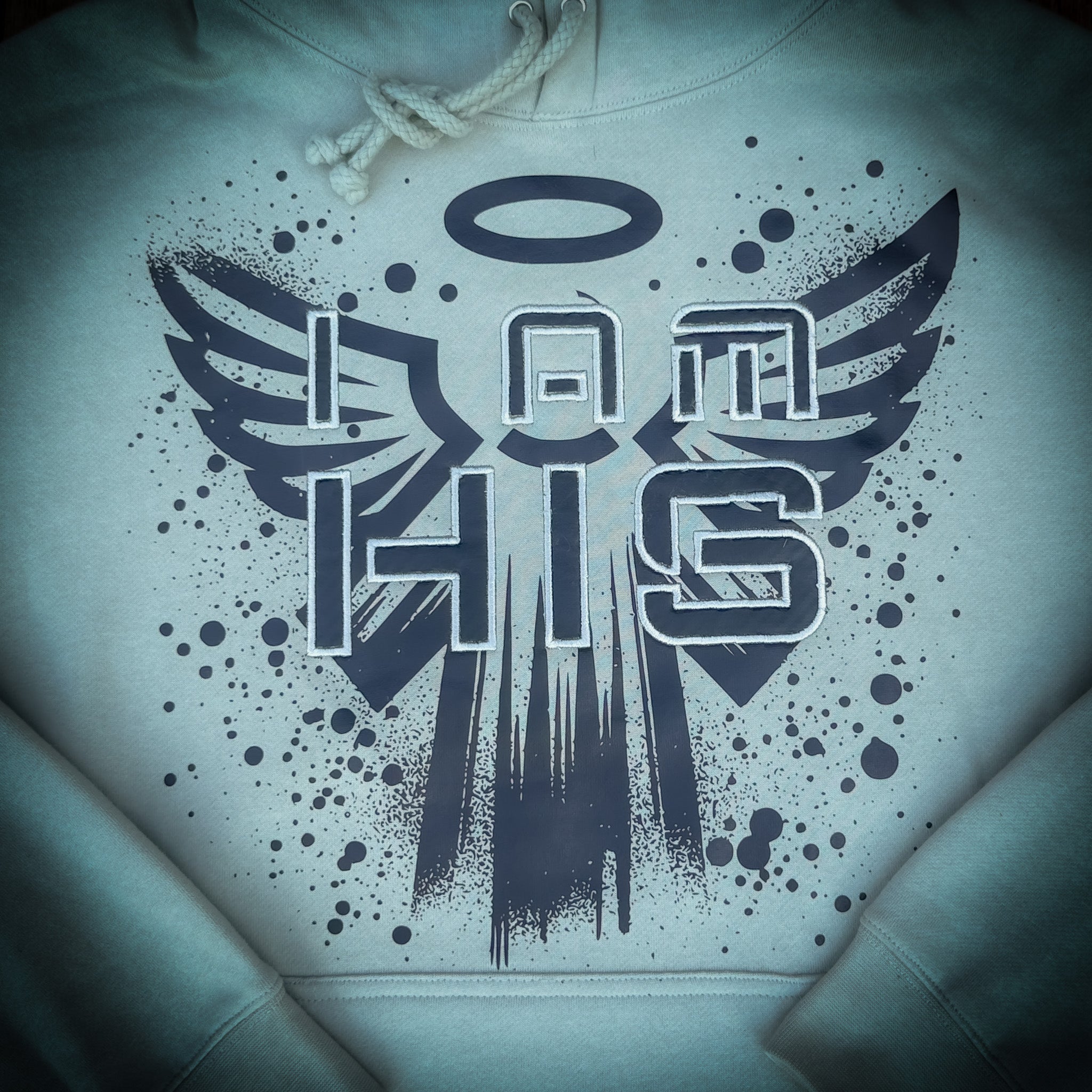 I am HIS Hoodie - Embroidered - Sage Green (TriSeven)
