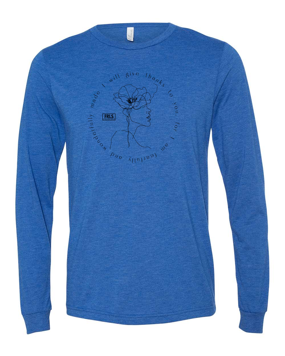 I Will Give Thanks Long Sleeve T-Shirt True Royal (BC3513F)