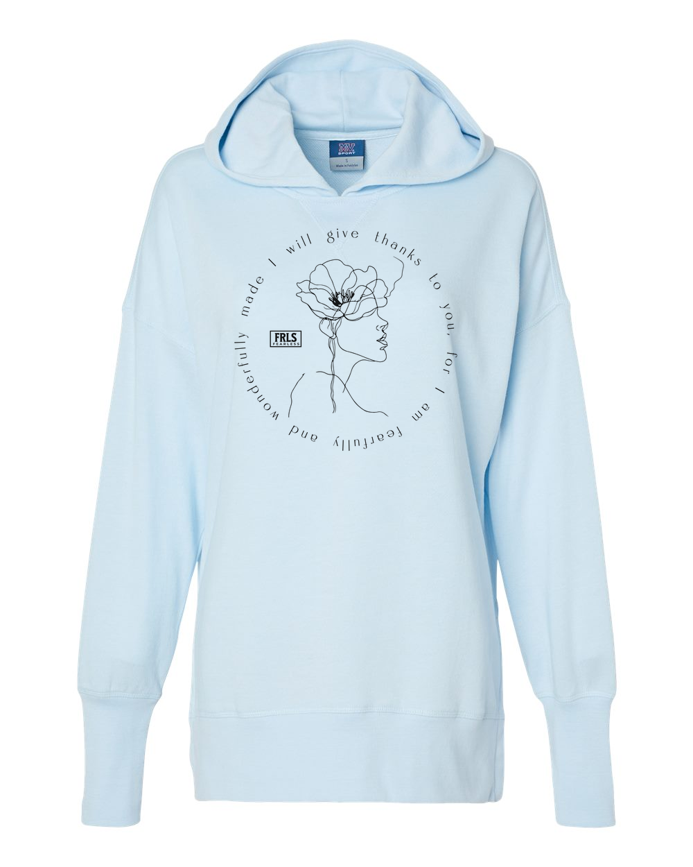 I Will Give Thanks Women's Hoodie Arctic Blue (MVSW23720F)
