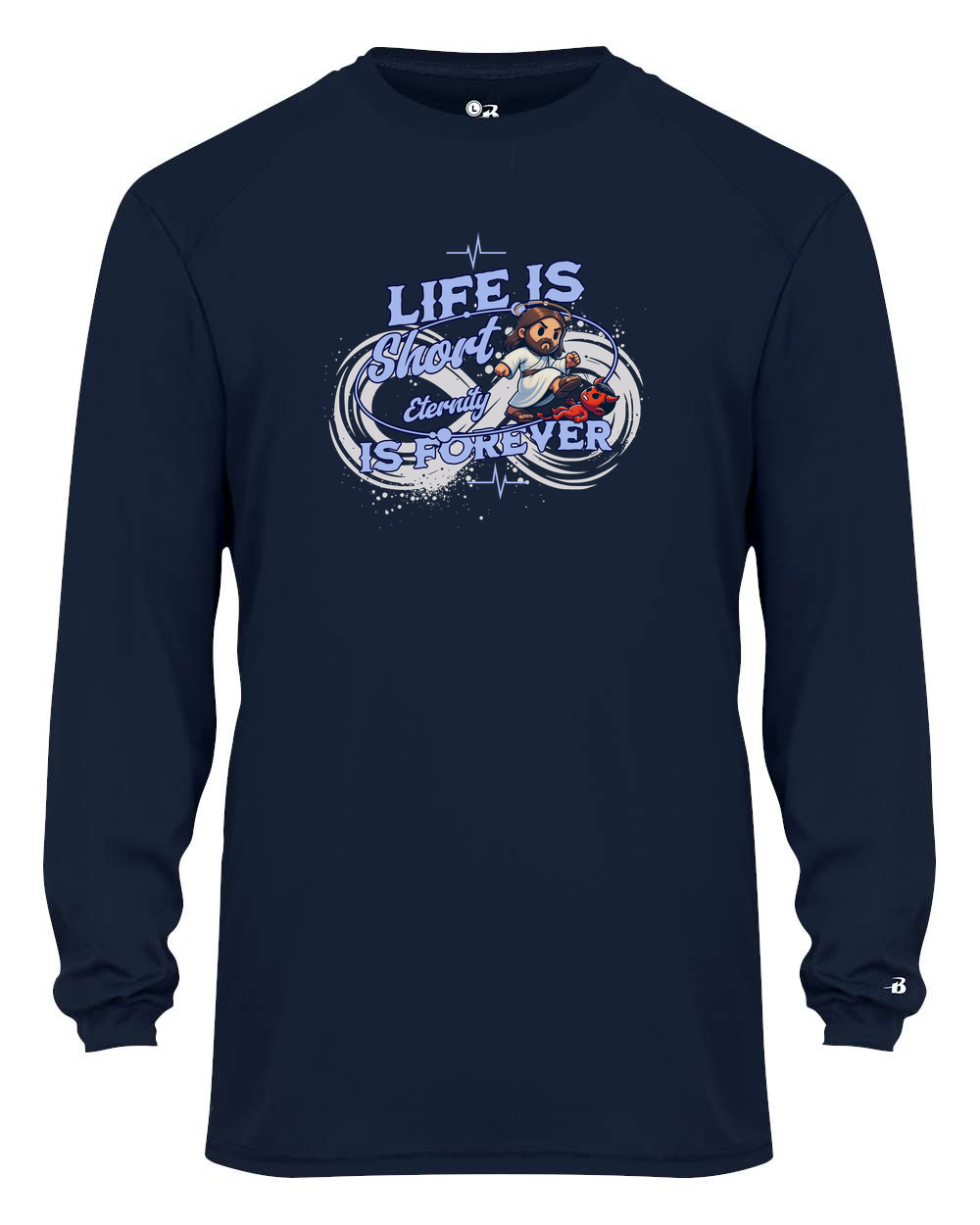 Life Is short Eternity is Forever Youth Long Sleeve T-Shirt Navy(BD2104)