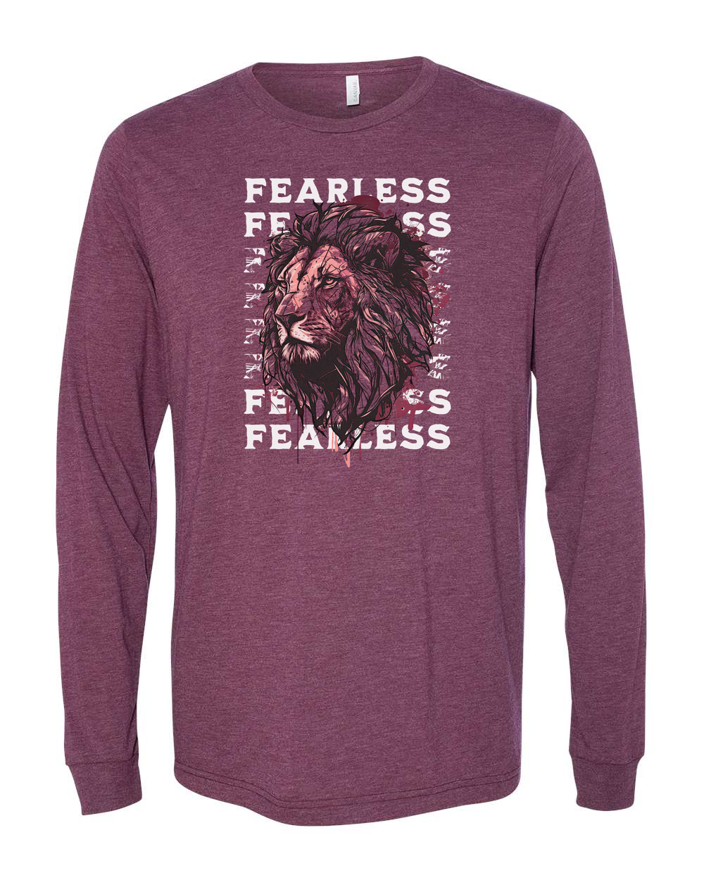 Fearless Fade w/ Lion Overlay Long Sleeve T-Shirt - Shirtify