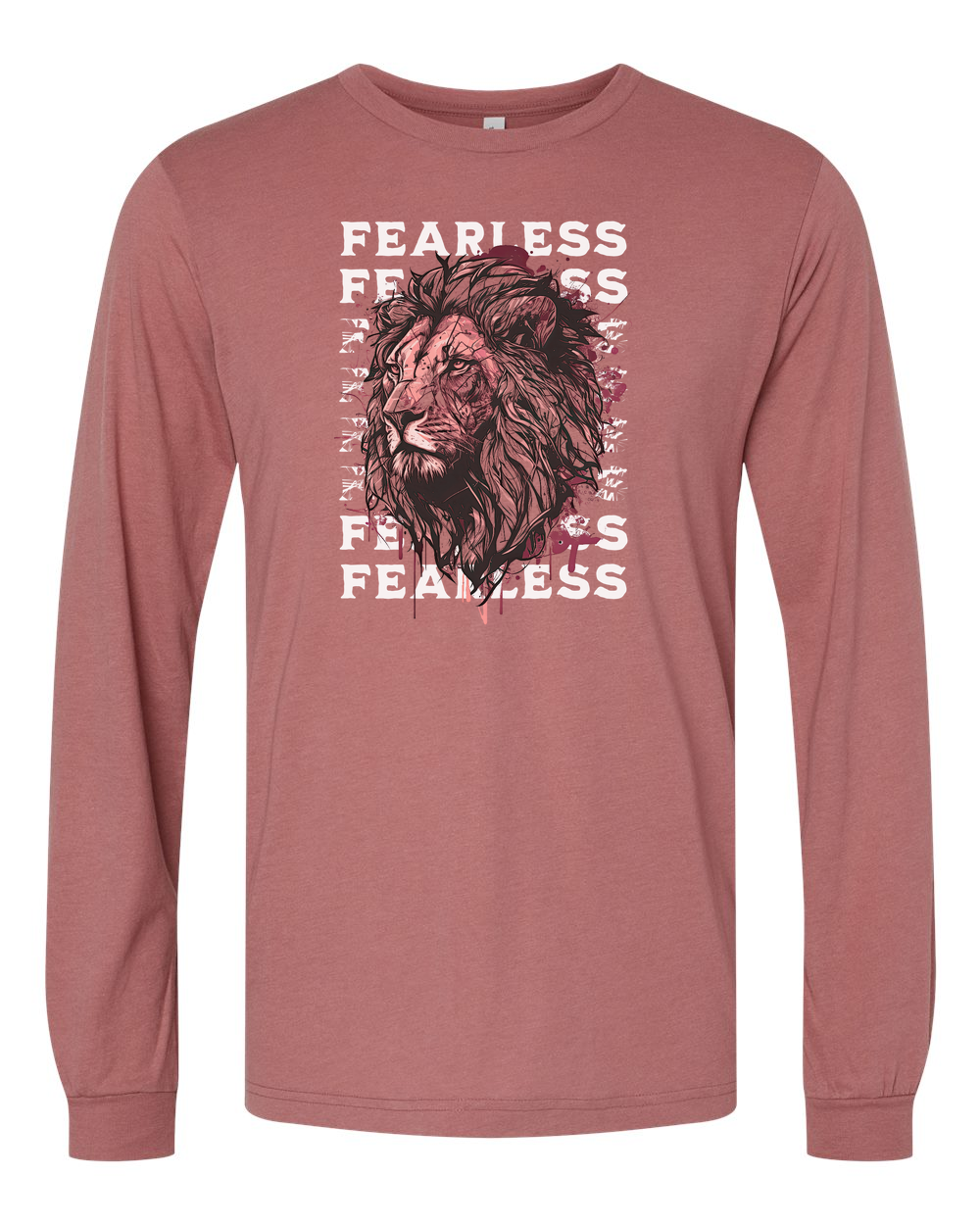 Fearless Fade w/ Lion Overlay Long Sleeve T-Shirt - Shirtify