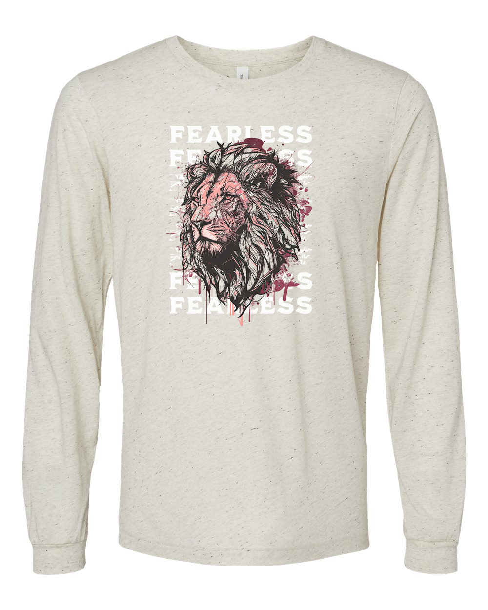 Fearless Fade w/ Lion Overlay Long Sleeve T-Shirt - Shirtify