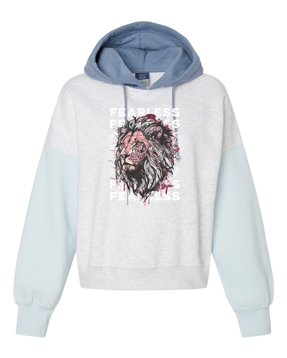 Fearless Fade w/ Lion Overlay Women's Cropped or Lightweight Hoodie - Shirtify