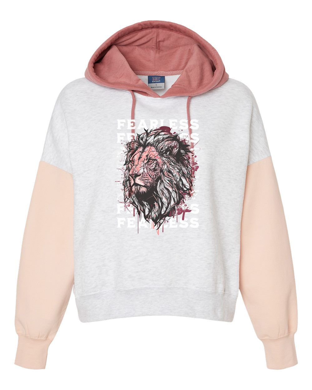Fearless Fade w/ Lion Overlay Women's Cropped or Lightweight Hoodie - Shirtify