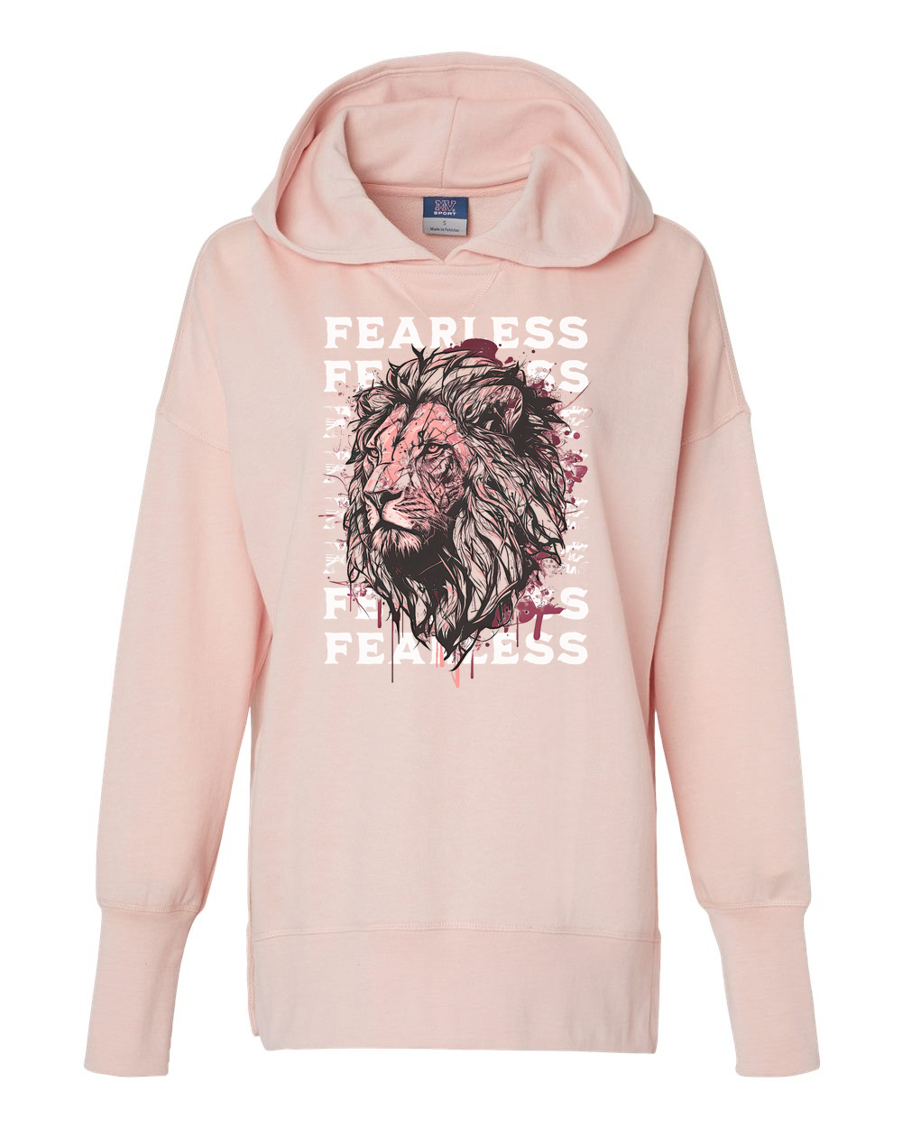Fearless Fade w/ Lion Overlay Women's Cropped or Lightweight Hoodie - Shirtify