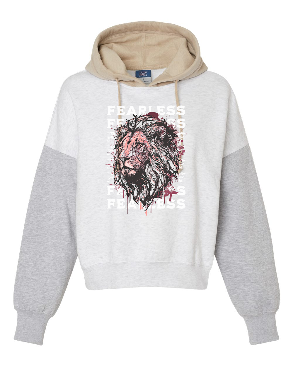 Fearless Fade w/ Lion Overlay Women's Cropped or Lightweight Hoodie - Shirtify
