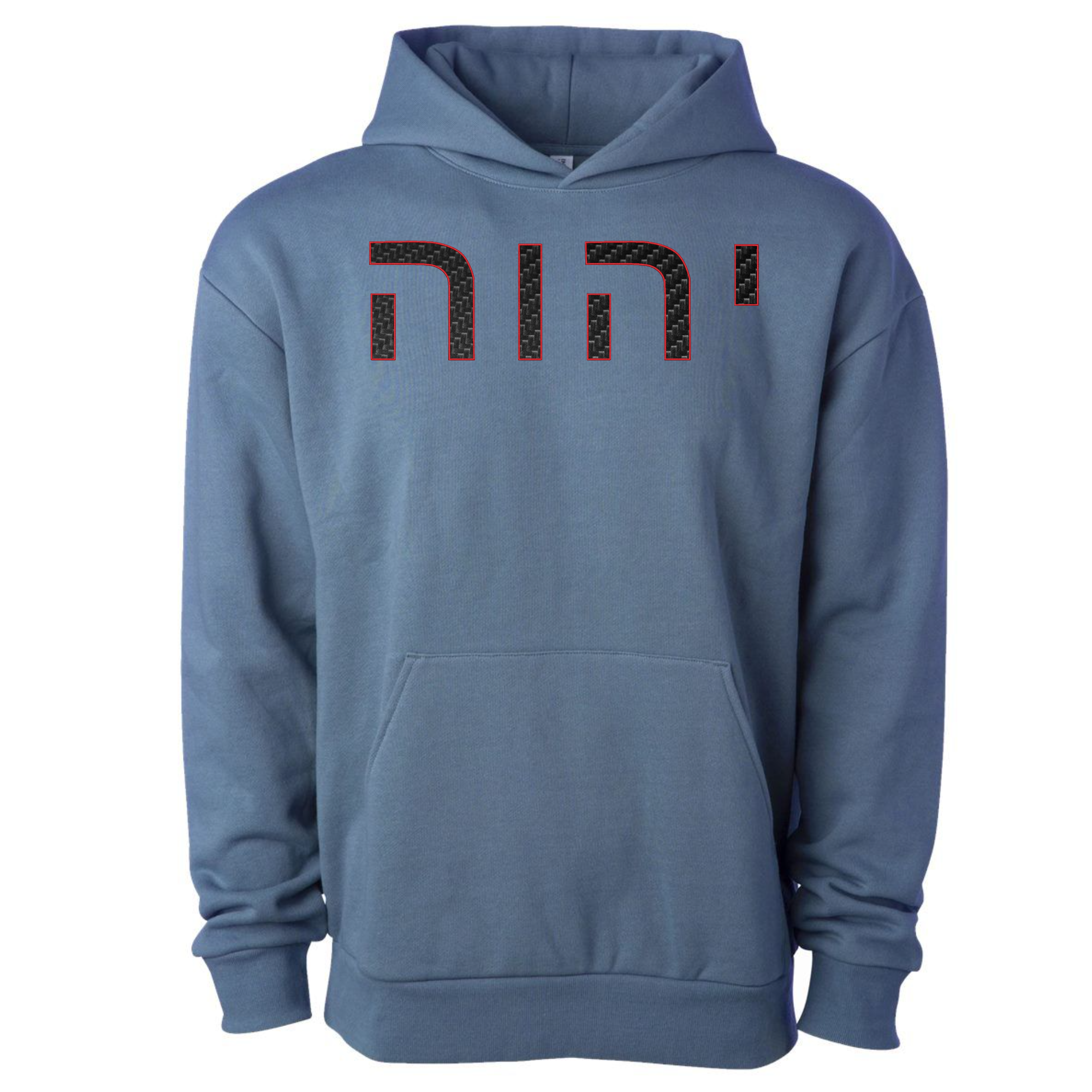 YHWH Embroidered carbon fiber embellished hoodie (TriSeven)