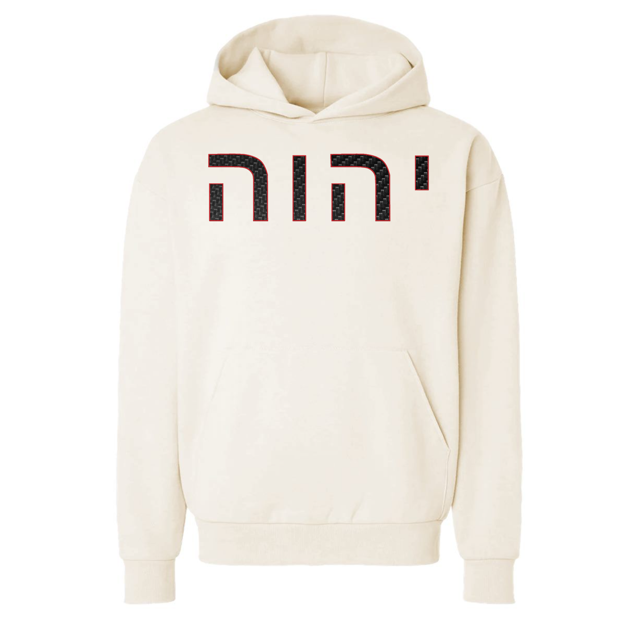 YHWH Embroidered carbon fiber embellished hoodie (TriSeven)