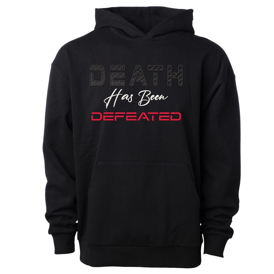 Death Has Been Defeated Embroidered carbon fiber embellished hoodie OG (TriSeven)