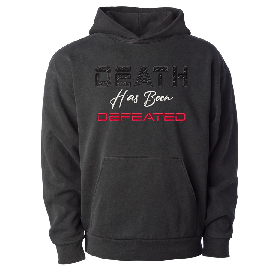 Death Has Been Defeated Embroidered carbon fiber embellished hoodie OG (TriSeven)