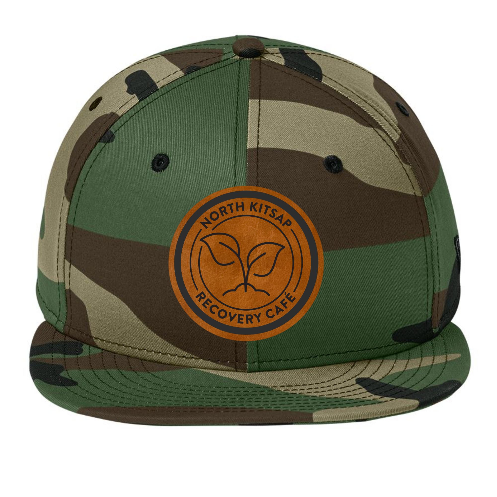 NKR New Era Flat Bill Snap Back Patch Cafe Logo Hat - Shirtify
