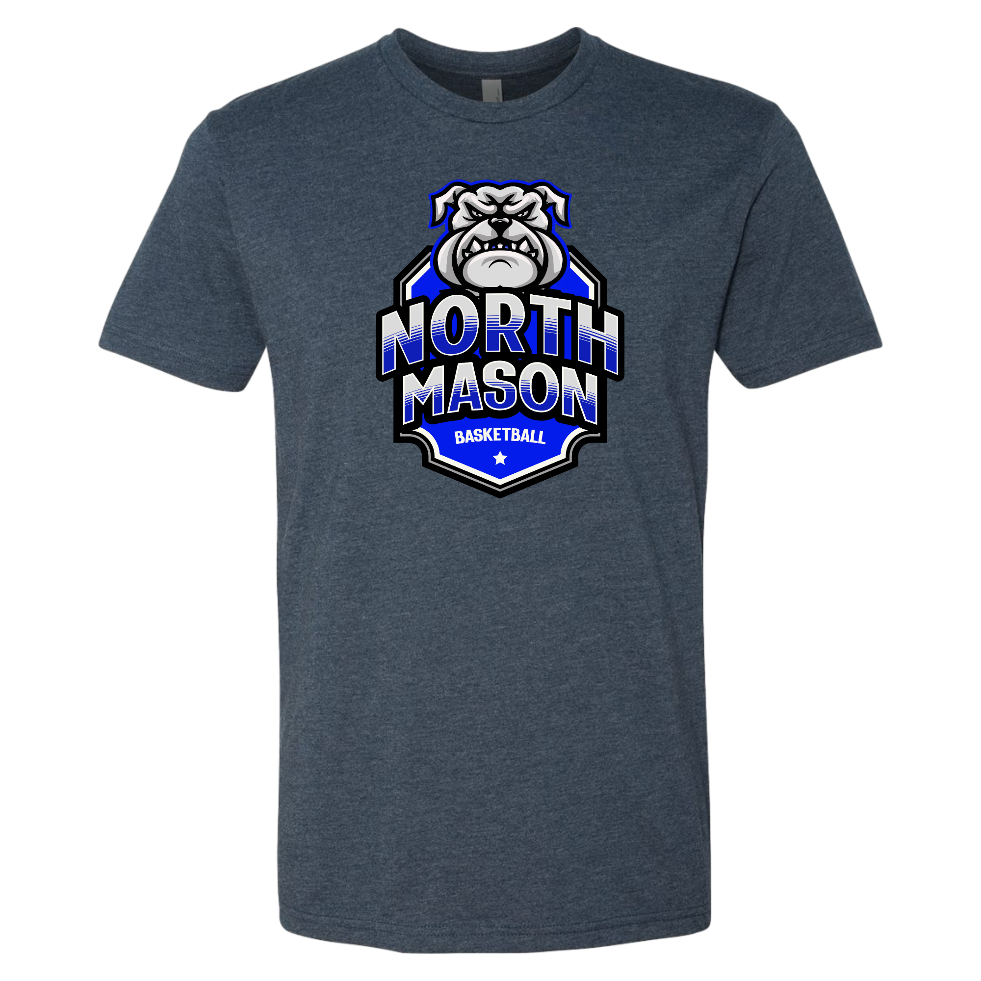 North Mason Basketball T-Shirt Bulldog Badge (Unisex)