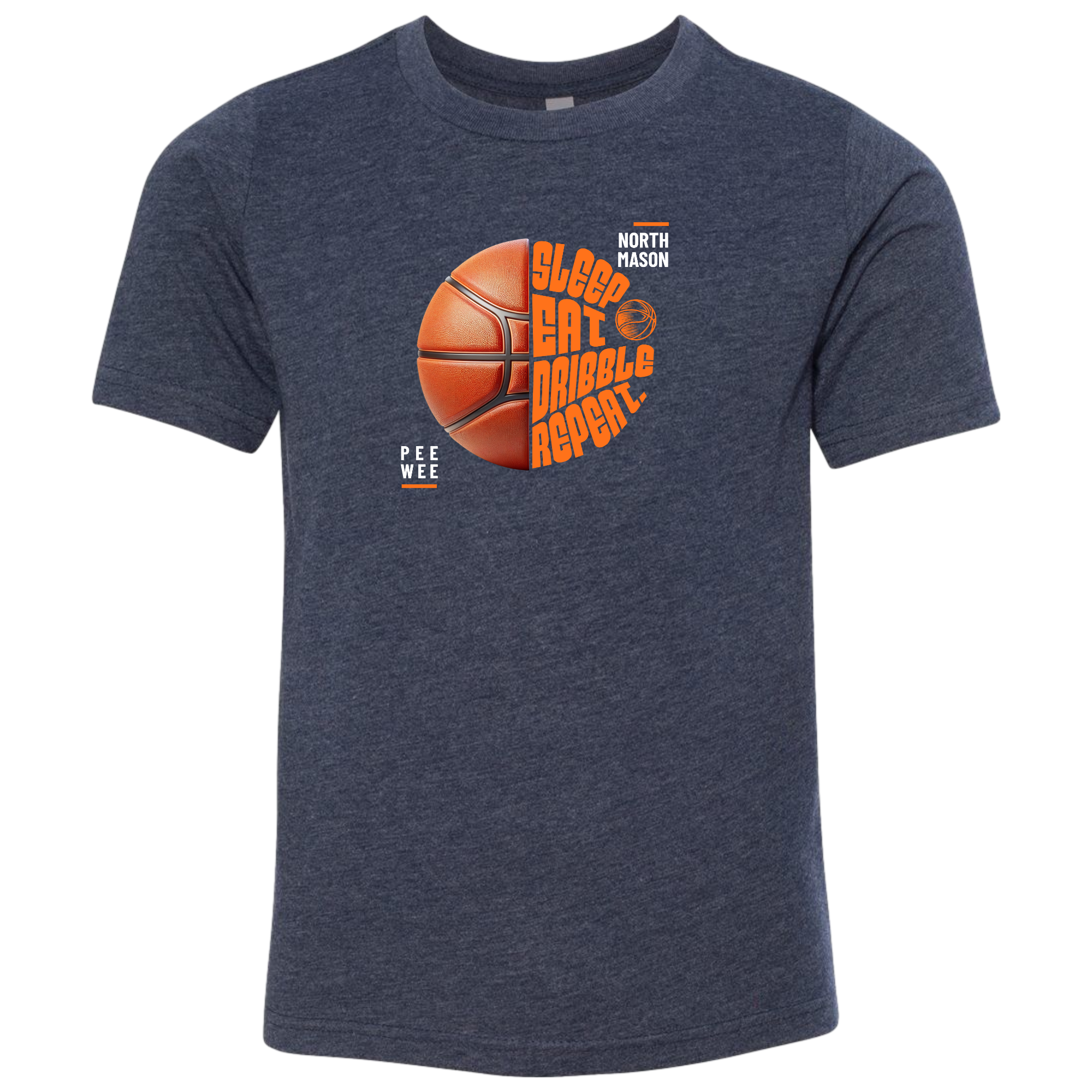 North Mason Basketball Youth T-Shirt Eat Sleep Dribble Repeat 3312