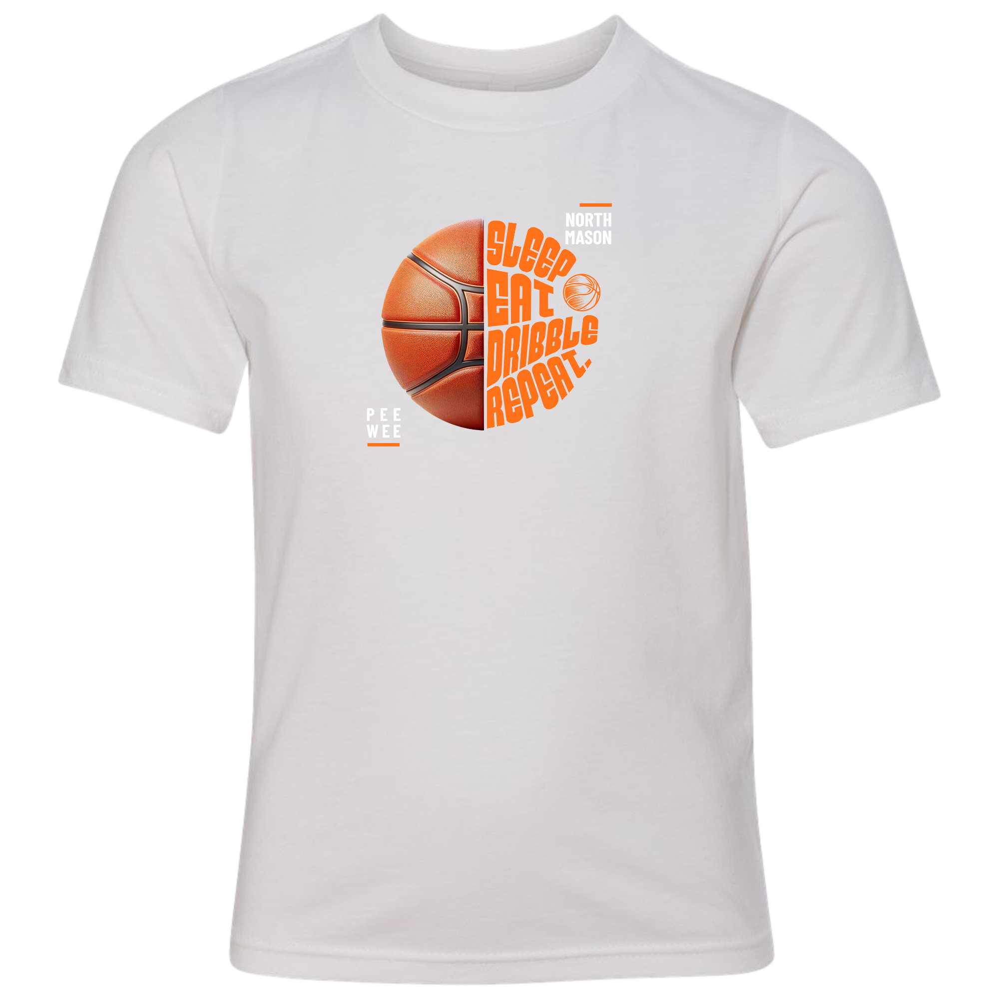 North Mason Basketball Youth T-Shirt Eat Sleep Dribble Repeat 3312