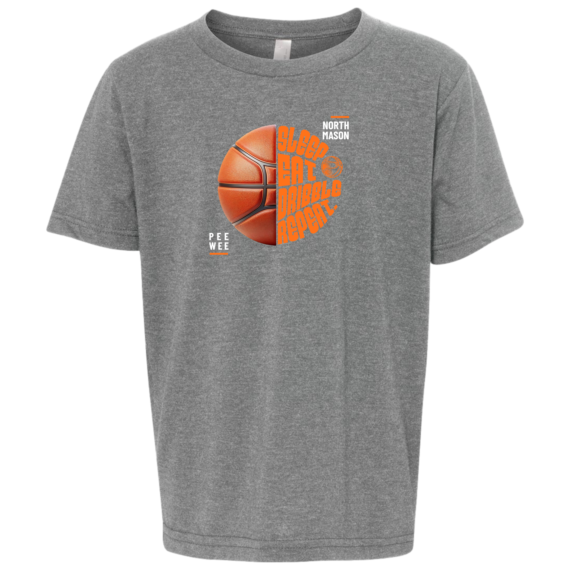 North Mason Basketball Youth T-Shirt Eat Sleep Dribble Repeat 3312
