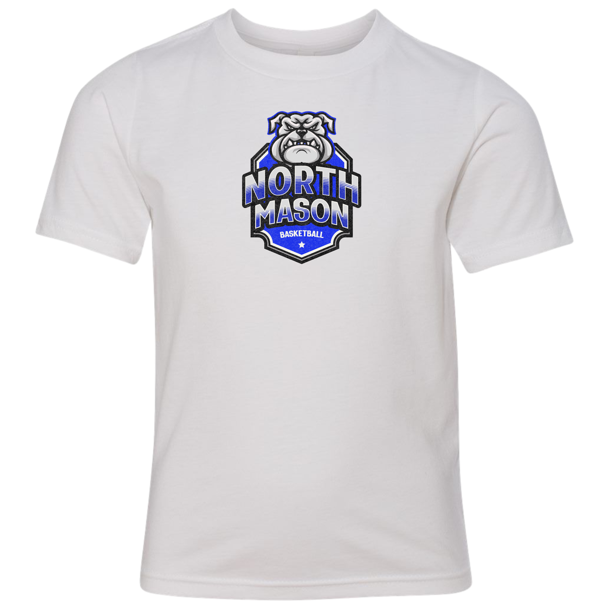 North Mason Basketball Youth T-Shirt Bulldog Badge 3312