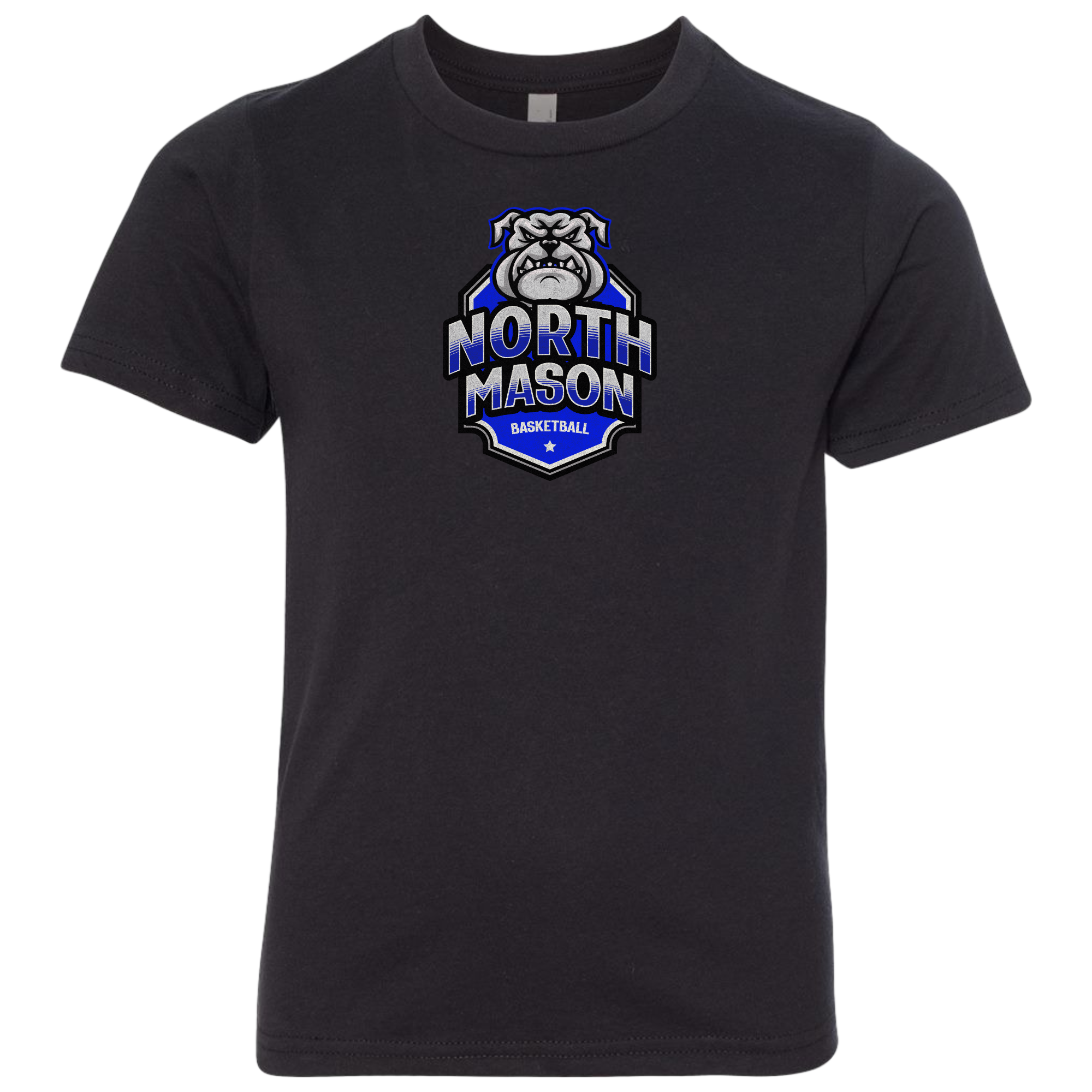 North Mason Basketball Youth T-Shirt Bulldog Badge 3312