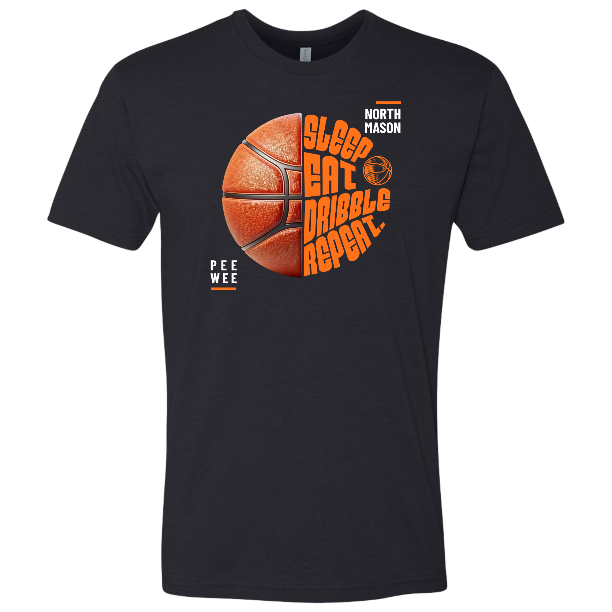 North Mason Basketball Eat Sleep Dribble Repeat T-Shirt (Unisex) - Shirtify