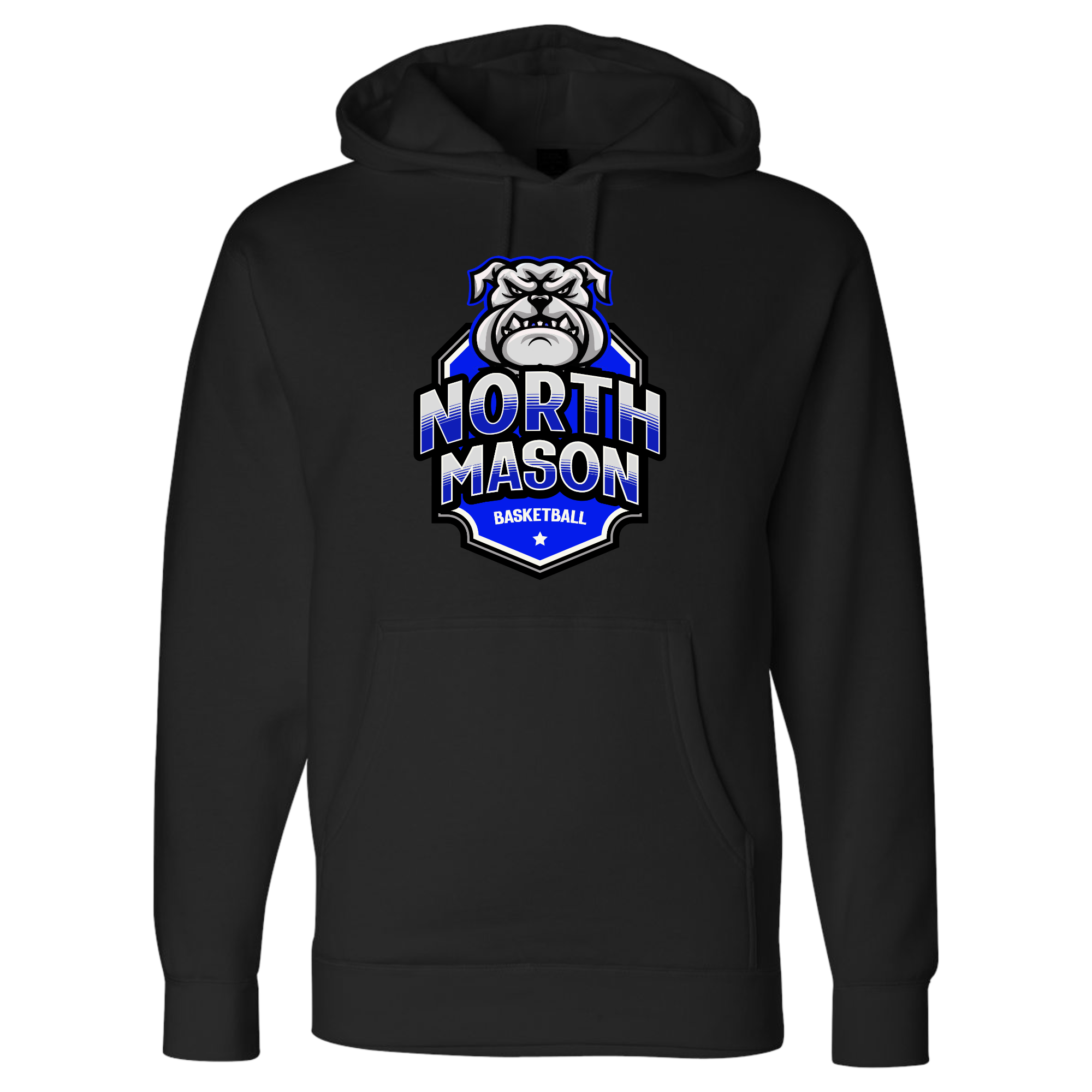 North Mason Basketball Bulldog Badge Hoodie (Unisex)
