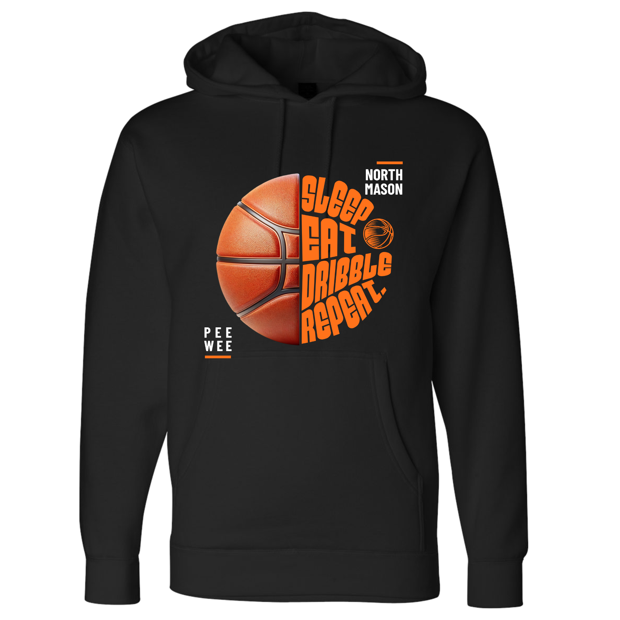 North Mason Basketball Eat Sleep Dribble Repeat Hoodie (Unisex)