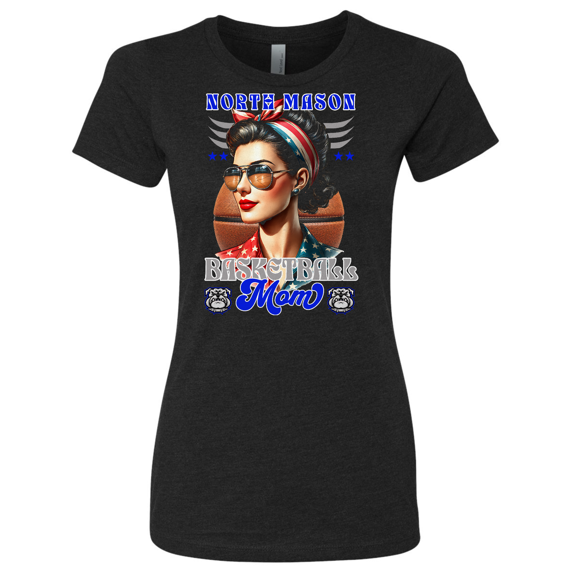 North Mason Patriotic Basketball Mom T-Shirt - Shirtify