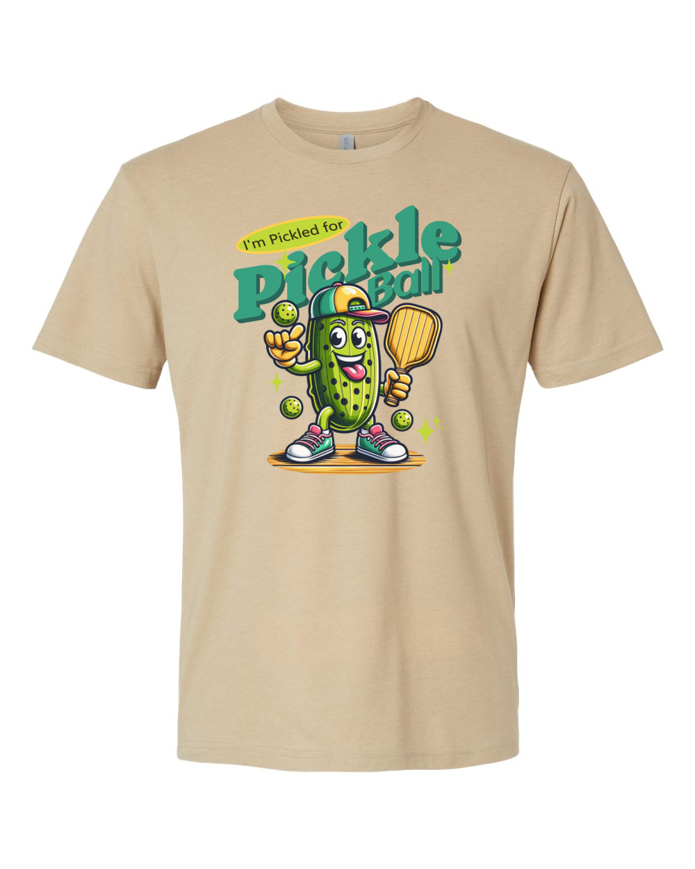 Pickled For Pickleball T-Shirt Heather Tan (NL6210F)